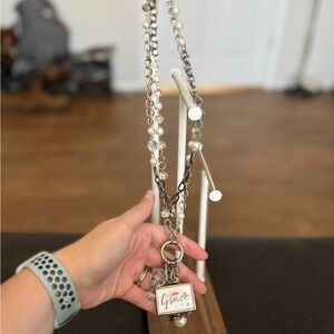 Plunder Silver and Pearl Beaded Necklace with Grace Pendant